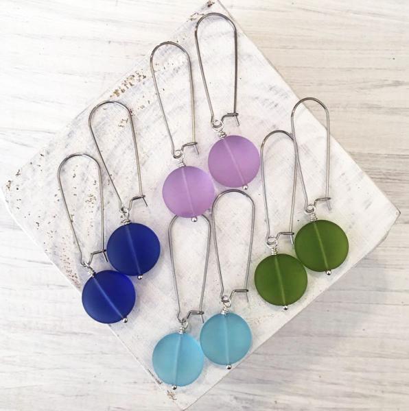 Sea Glass Coin Earrings picture