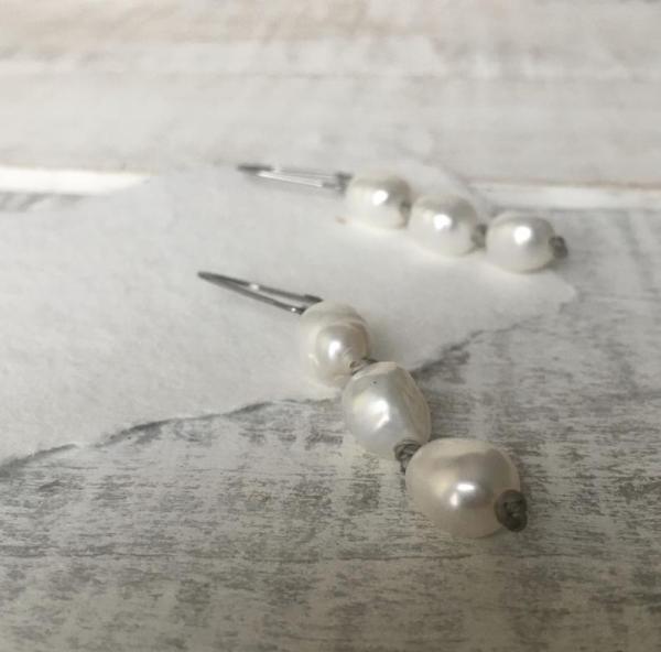 Triple Freshwater Pearl Drop Earrings picture