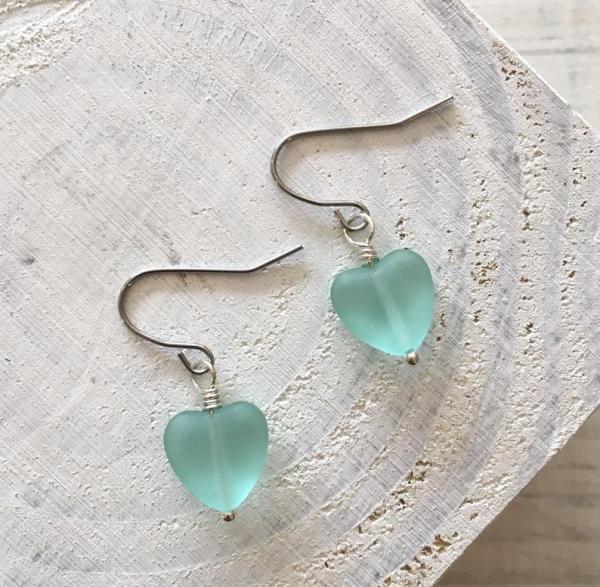 Sea Glass Heart Earrings picture