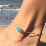 SURF Sea Glass Pebble Bracelet or Anklet