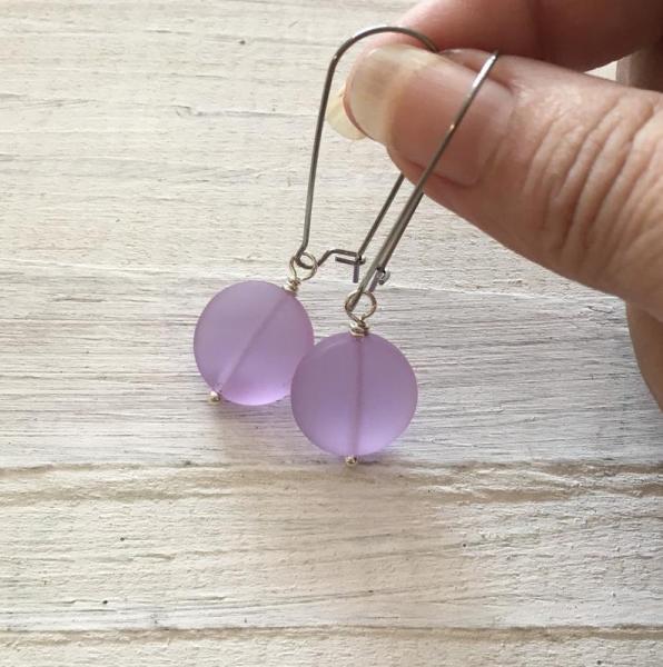 Sea Glass Coin Earrings picture