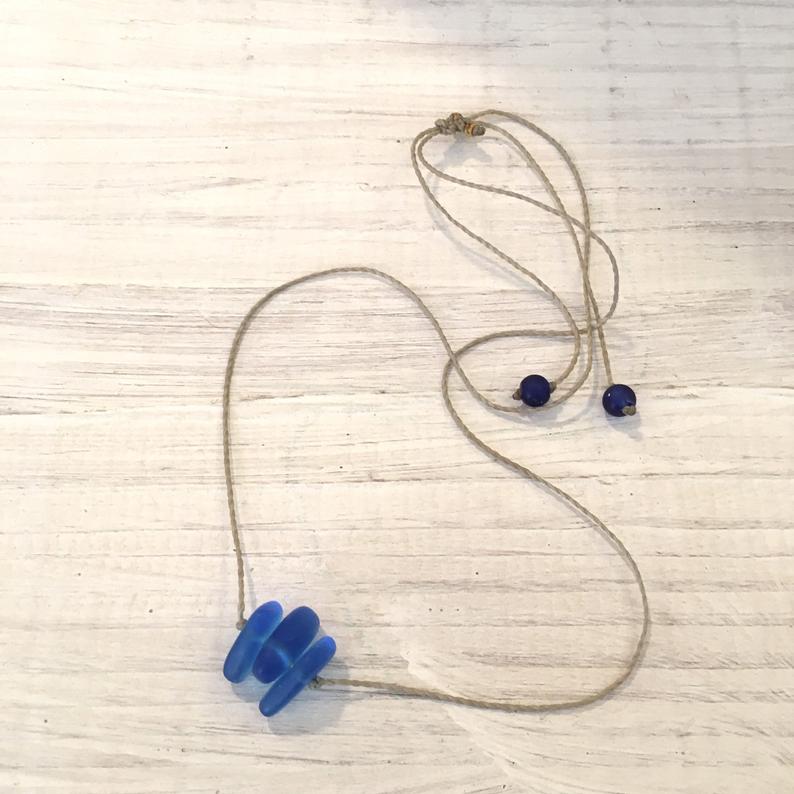 SURF Sea Glass Pebble Choker or Necklace picture