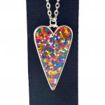 Rainbow Sprinkle Heart Silver