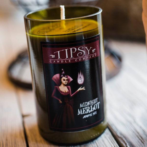 Midnight Merlot | Soy Wine Bottle Candle picture