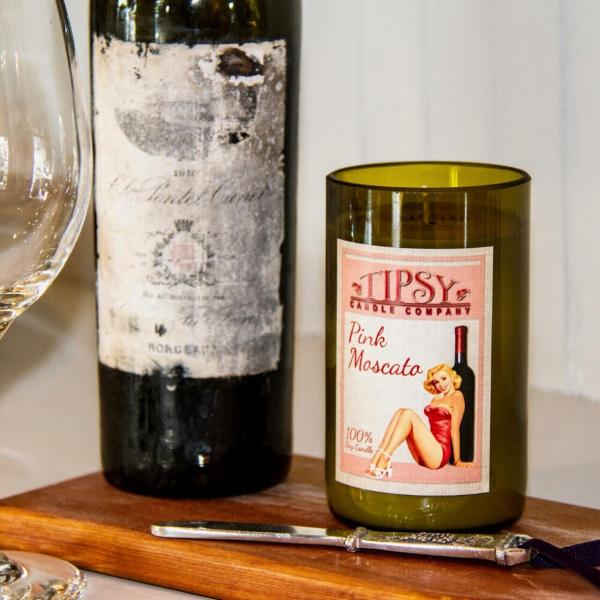 Pink Moscato | Soy Wine Bottle Candle picture