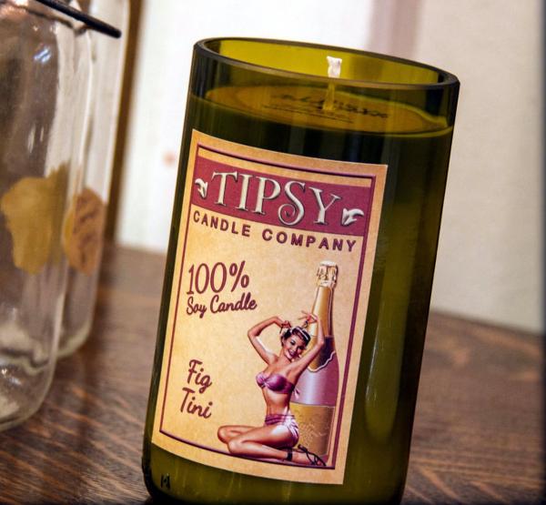 Fig-Tini | Soy Wine Bottle Candle picture