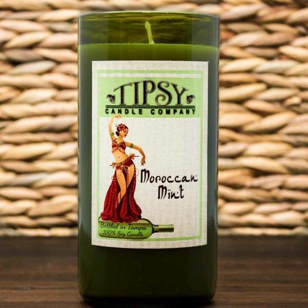 Moroccan Mint  | Soy Wine Bottle Candle picture