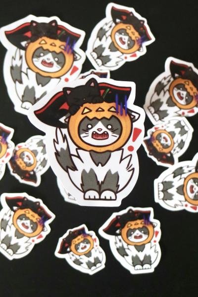 Glossy Costume Cats Sticker 1.5 Inches picture