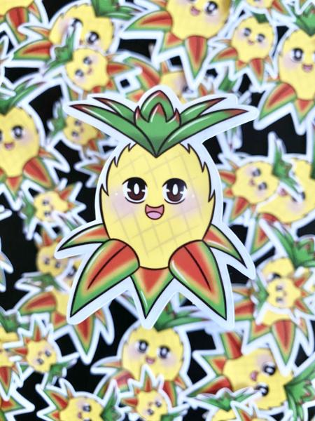 Glossy Pineapple Sticker 1.5 Inches picture
