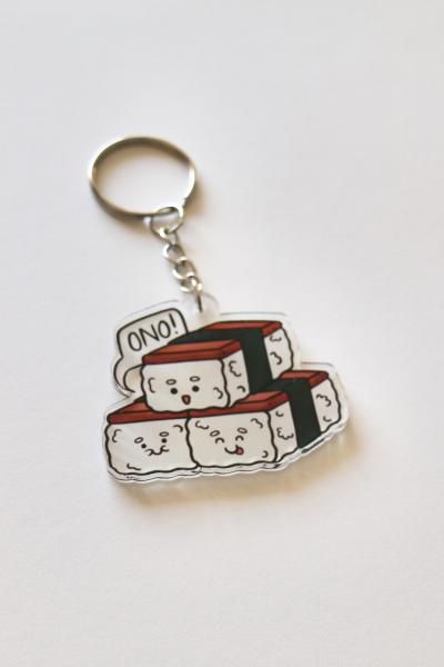 Spam Musubi Single Sided Acrylic Charm Key Chain picture
