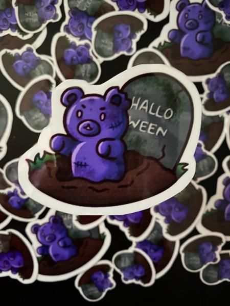 Glossy Gummy Bear Zombie Sticker 1.5 Inches picture