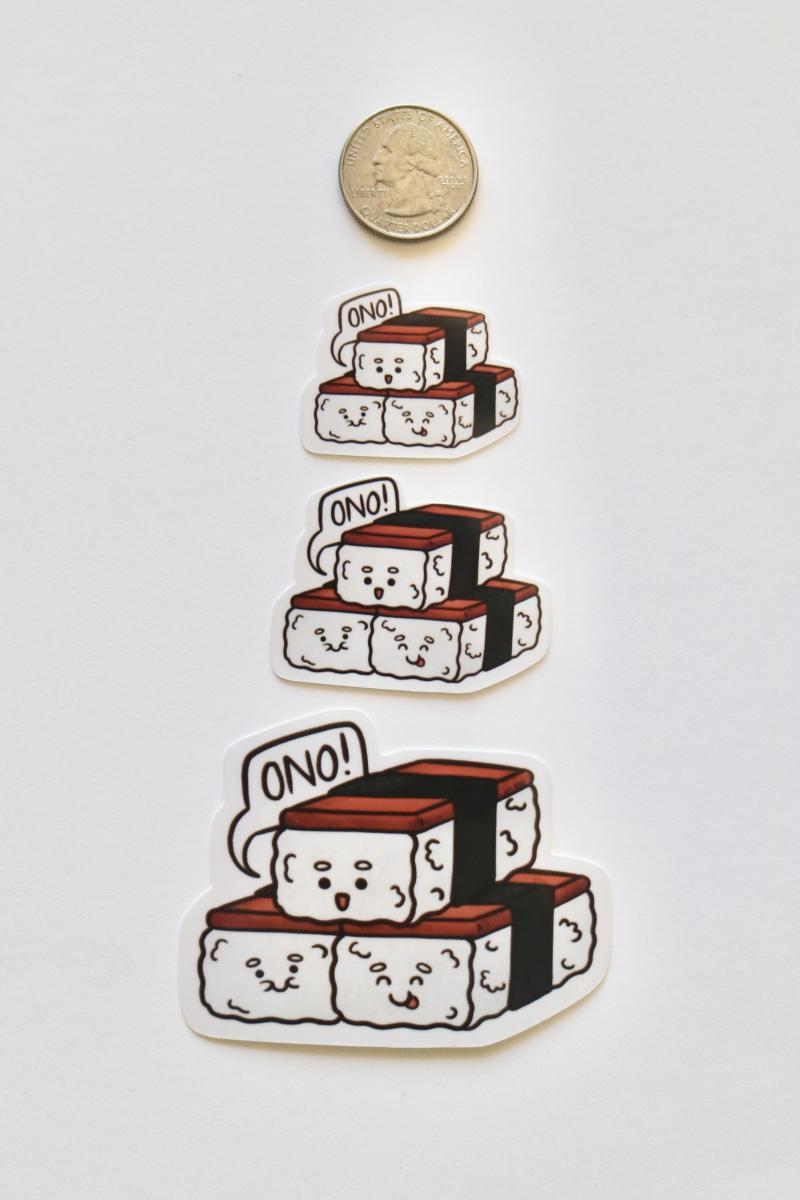 Glossy Spam Musubi Sticker 1.5 Inches picture