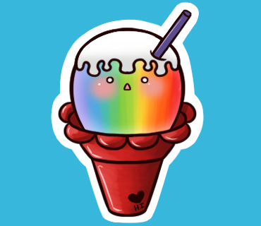 Glossy Shave Ice Sticker 1.5 Inches