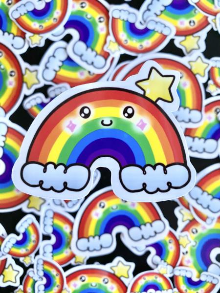 Glossy Rainbow Sticker 1.5 Inches picture