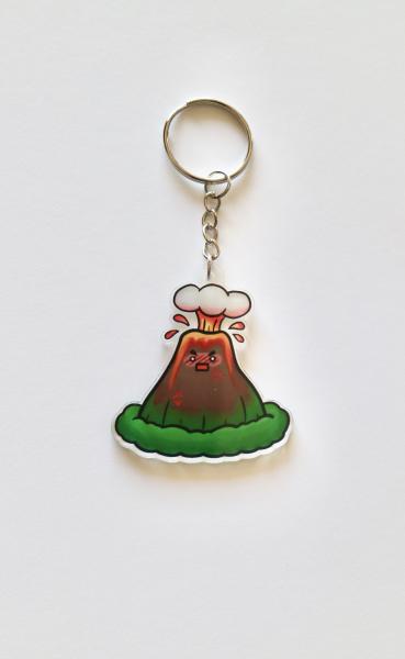 Volcano Single Sided Acrylic Charm Key Chain picture