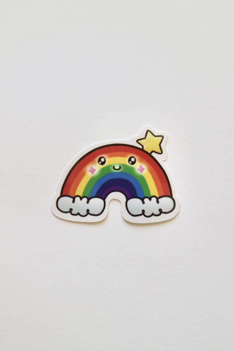 Glossy Rainbow Sticker 1.5 Inches picture