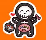 Glossy Skeleton Sticker 1.5 Inches