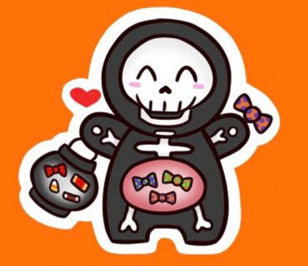 Glossy Skeleton Sticker 1.5 Inches picture