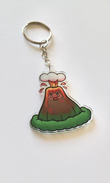 Volcano Single Sided Acrylic Charm Key Chain picture