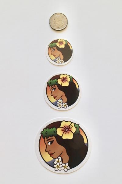 Glossy Hula Girl Sticker 1.5 Inches picture