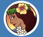 Glossy Hula Girl Sticker 1.5 Inches