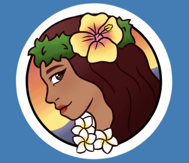 Glossy Hula Girl Sticker 1.5 Inches