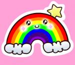 Glossy Rainbow Sticker 1.5 Inches