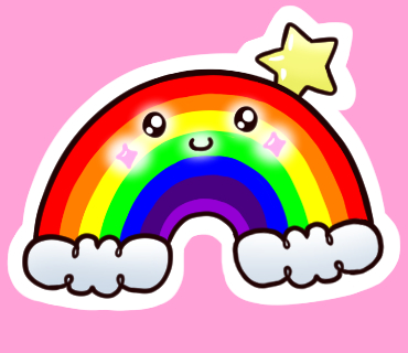 Glossy Rainbow Sticker 1.5 Inches picture