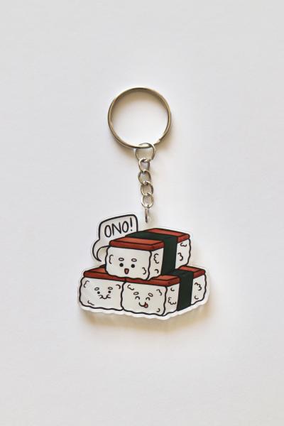 Spam Musubi Single Sided Acrylic Charm Key Chain picture