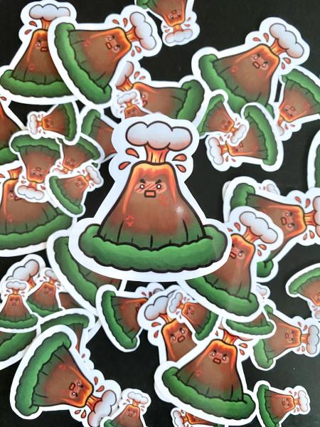 Glossy Volcano Sticker 1.5 Inches picture