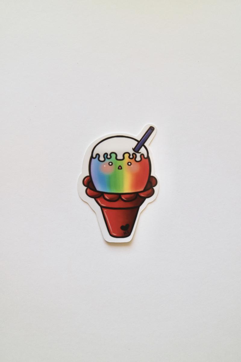 Glossy Shave Ice Sticker 1.5 Inches picture