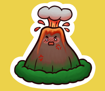 Glossy Volcano Sticker 1.5 Inches picture