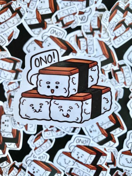 Glossy Spam Musubi Sticker 1.5 Inches picture