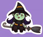 Glossy Witch Sticker 1.5 Inches