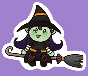 Glossy Witch Sticker 1.5 Inches picture