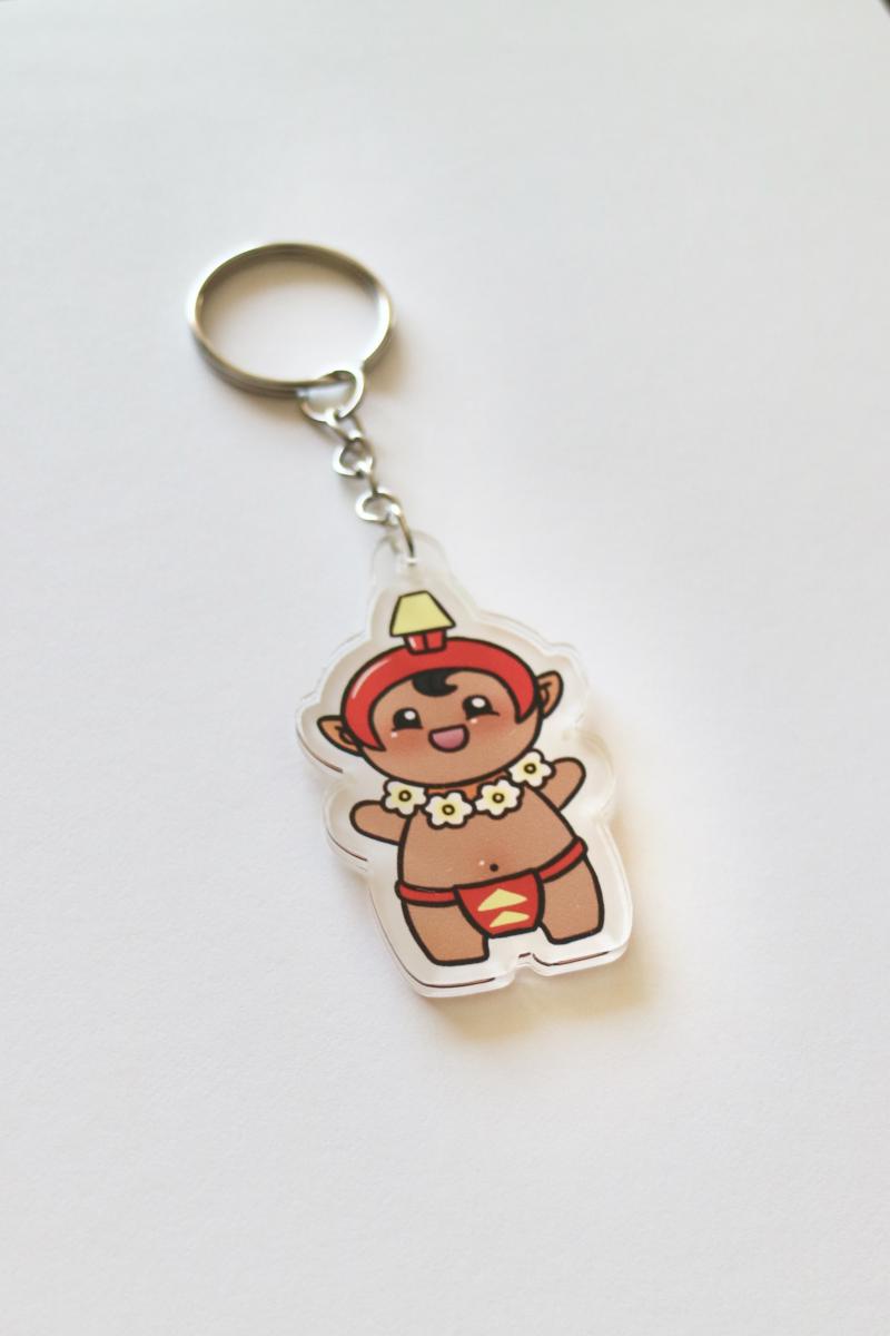 Menehune Single Sided Acrylic Charm Key Chain picture