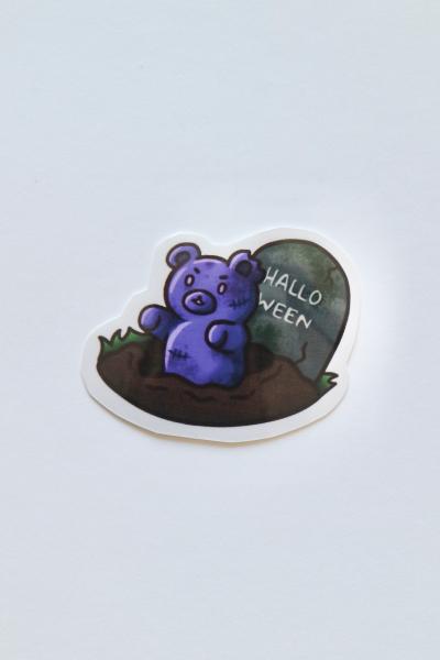 Glossy Gummy Bear Zombie Sticker 1.5 Inches picture