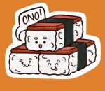 Glossy Spam Musubi Sticker 1.5 Inches