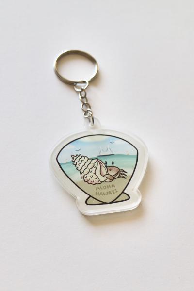 Crab Shell Single Sided Acrylic Charm Key Chain picture
