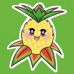 Glossy Pineapple Sticker 1.5 Inches