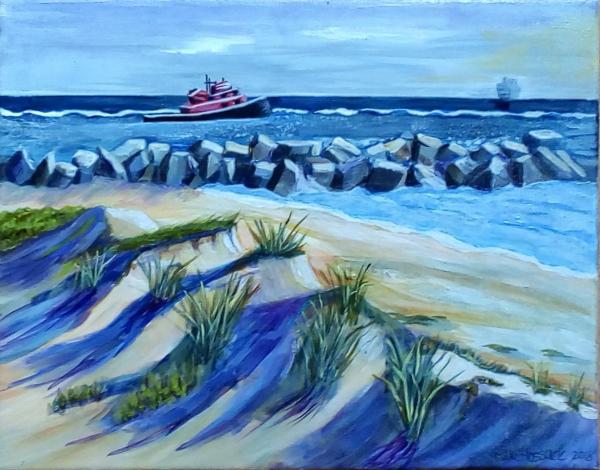 Dunes with Tug Boat