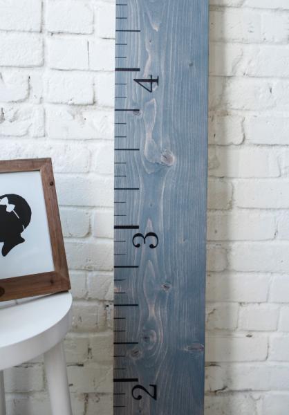 Weathered Gray: Wooden Growth Chart | Height Stick | Measuring Chart Gift picture