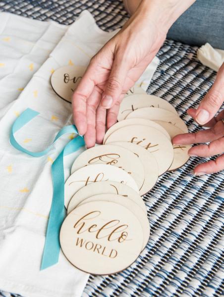 Wooden Monthly Photo Markers for Baby picture