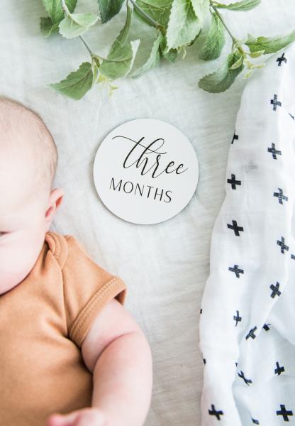 Black + White Wooden Monthly Photo Markers for Baby picture