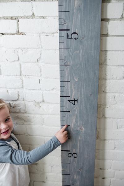 Weathered Gray: Wooden Growth Chart | Height Stick | Measuring Chart Gift picture