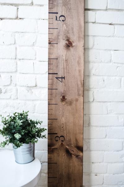 Rustic Walnut: Wooden Growth Chart picture