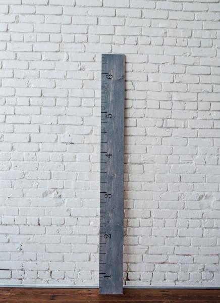 Weathered Gray: Wooden Growth Chart | Height Stick | Measuring Chart Gift picture