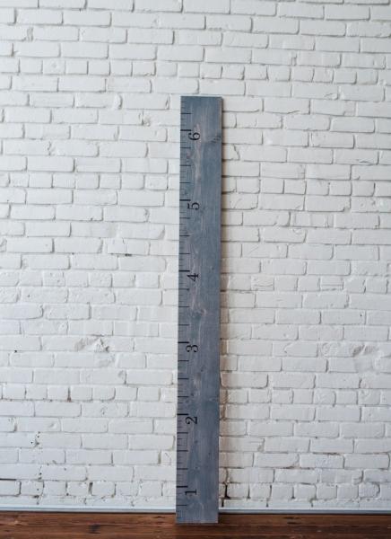 Weathered Gray: Wooden Growth Chart | Height Stick | Measuring Chart Gift picture