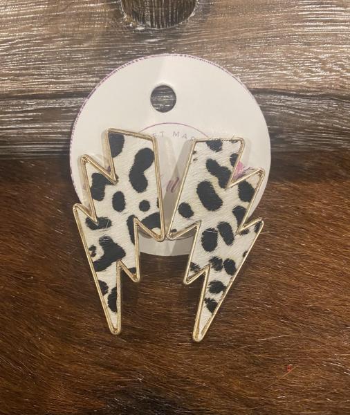 Black Cow Bolt Earrings picture