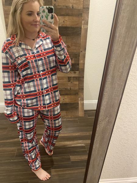 Red Plaid Christmas PJ's